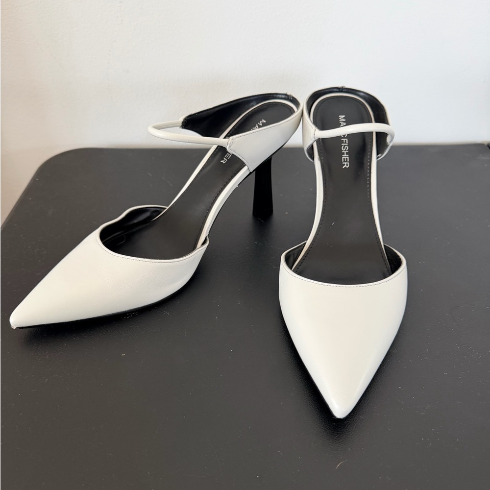 Marc Fisher White Pointed Toe Heels